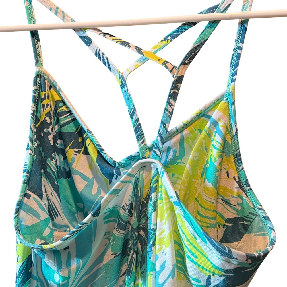 Prana Teal and White Patterned Active Dress - Picture 4 of 7
